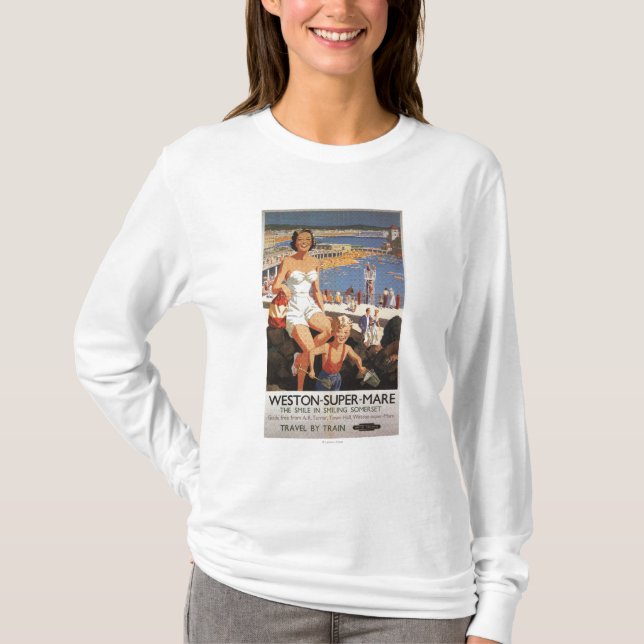T-shirt Mère et fils sur l'affiche de chemin de fer de (Devant)