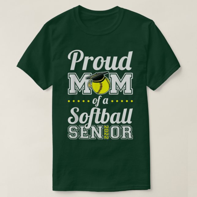 T-shirt Mère fière d'un senior de softball 2022 (Design devant)