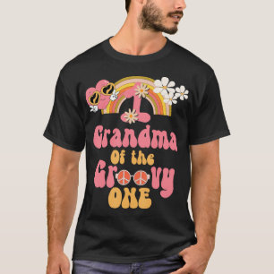 T-shirt Mère-grand du groovy signe de la paix rétro d'anni