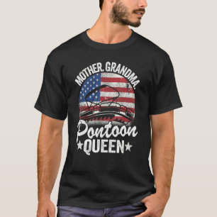T-shirt Mère Grand-mère Ponton Reine Maman Drapeau américa