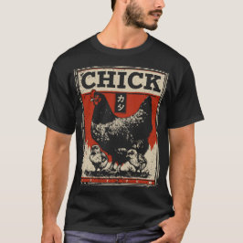 T-shirt Mère Hen avec les poussins Vintage - Ferme Famille