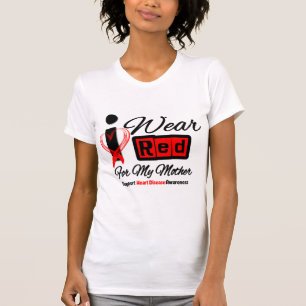 T-shirt Mère - je porte la maladie cardiaque rouge de