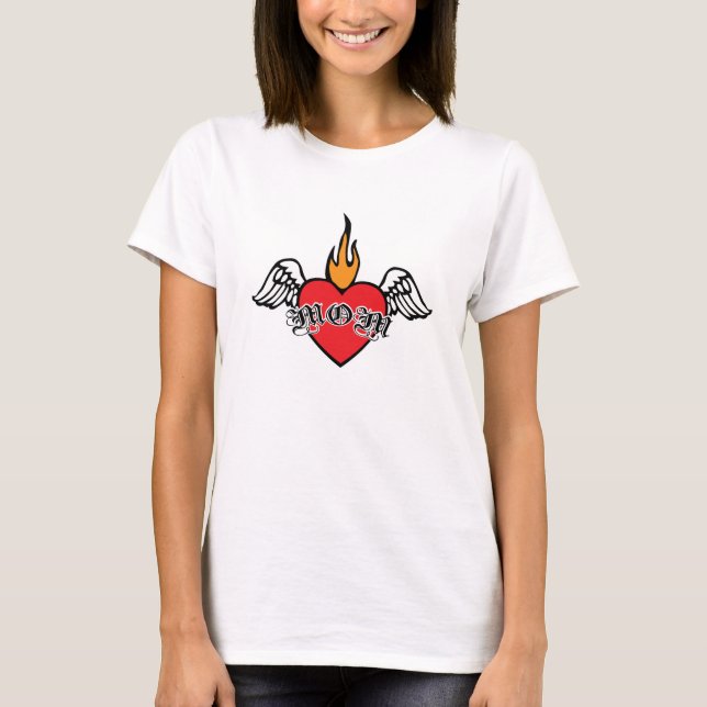 T-shirt Mère jour maman avec ailes (Devant)