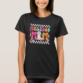 T-shirt Mère maltaise d'une maman maltaise Groovy mère mal