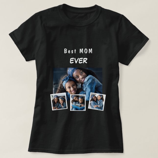 T-shirt Mère mère famille photo collage (Design devant)