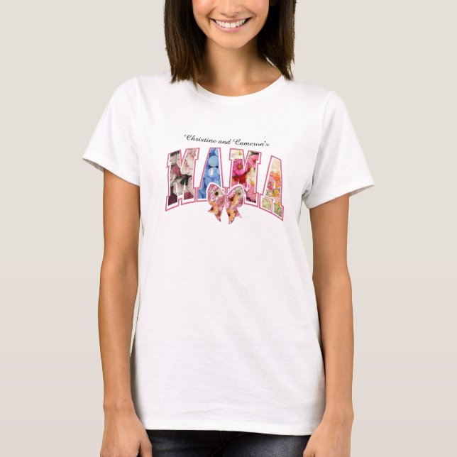 T-shirt Mère mignonne personnalisée Moderne Florale Femme  (Devant)