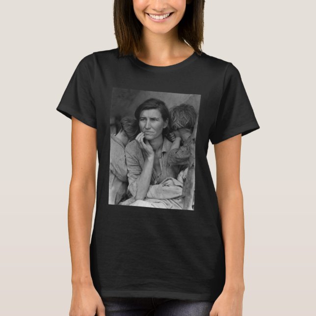 T-shirt Mère migrante Nipomo Californie par Dorothea Lange (Devant)