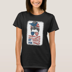 T-shirt Mère par Choice Pro Choice Messy Bun Us Drapeau Fe