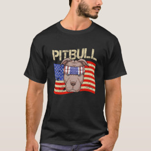 T-shirt Mère Pitbull du 4 juillet Drapeau Américain Patrio