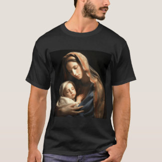 T-shirt Mère sereine tenant un enfant dans une douce lueur