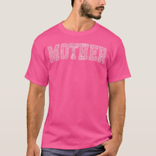 T-shirt Mère Varsity Lettres Patinées rose