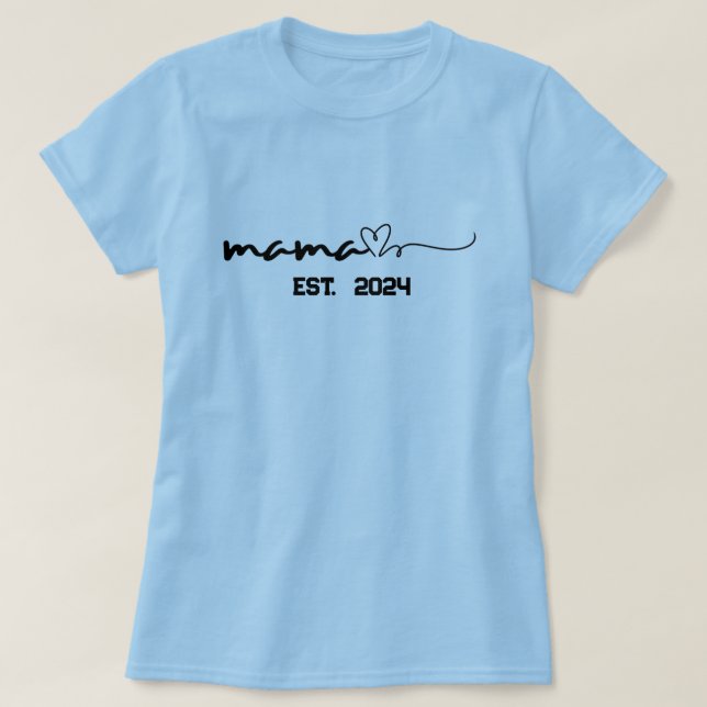 T-shirt Mères jour coeur maman avec l'année Cotton Crew ch (Design devant)
