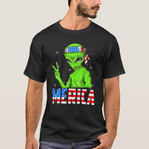 T-shirt Merica Alien Funny 4 juillet Alien
