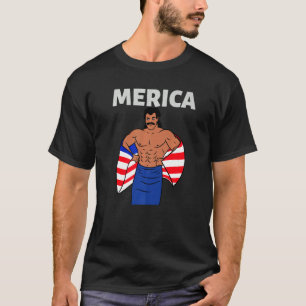 T-shirt Merica Américain Mullet Business En Premier