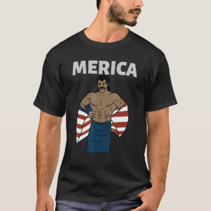 T-shirt Merica Américain Mullet Business En Premier