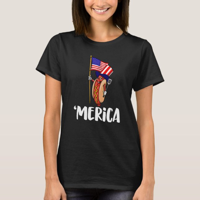 T-shirt Merica American Flag Frog Femmes Frog Love 7 (Devant)