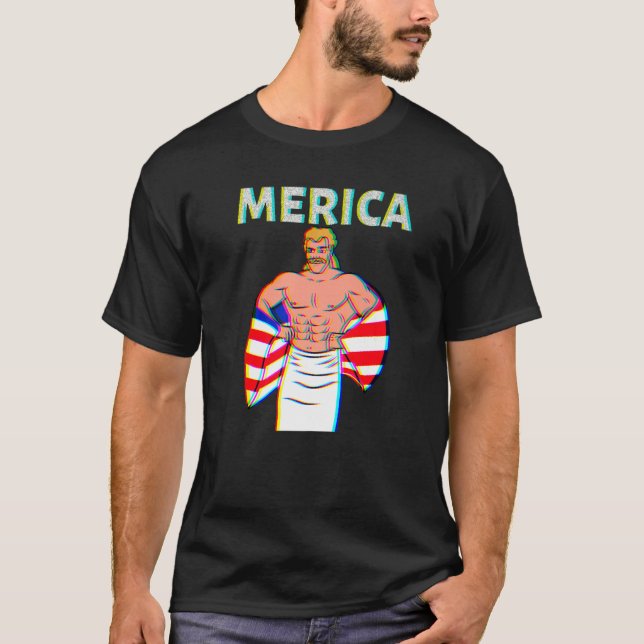 T-shirt Merica American Mullet Business In Front Party In  (Devant)