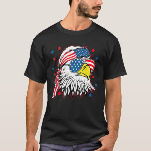 T-shirt Merica Bald Eagle Mullet 4 juillet drapeau américa