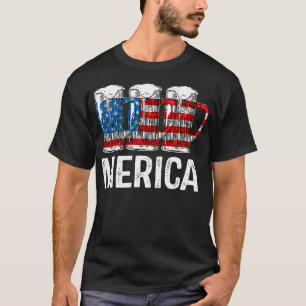 T-shirt Merica Beer Drapeau américain T 4 juillet Cadeau