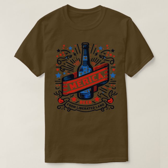 T-shirt Merica Bière de la terre libérée 1 (Design devant)