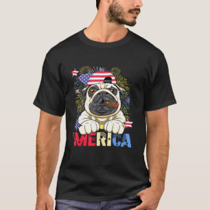 T-shirt Merica Carlin Drapeau Usa Casquette Feux D'Artific