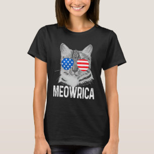 T-shirt Merica Chat Pour 4 juillet Meowrica Avec Nous Su