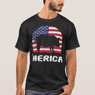 T-shirt Merica Cochon Américain Drapeau USA Indépendance p