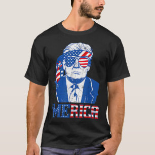 T-shirt Merica Donald Trump - Drôle Trump 4 juillet Amer