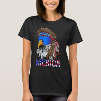 T-shirt Merica Eagle Mulle Drapeau Américain États-Unis Ho