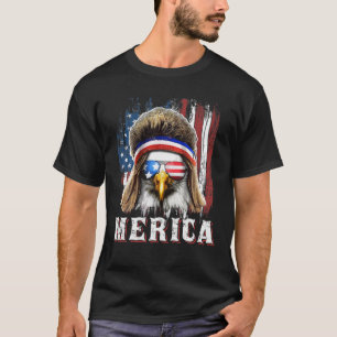 T-shirt Merica Eagle Mullet 4 juillet American Flag Star