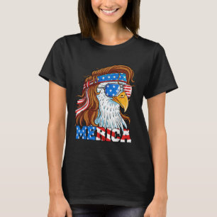 T-shirt Merica Eagle Mullet 4 juillet Drapeau américain Ét