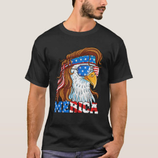 T-shirt Merica Eagle Mullet 4 juillet Drapeau américain Ét