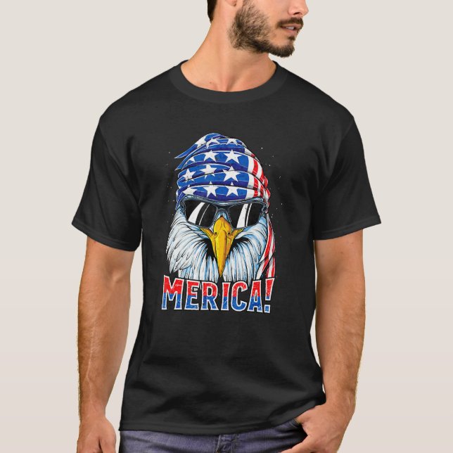 T-shirt Merica Eagle Mullet Drapeau américain Anciens comb (Devant)