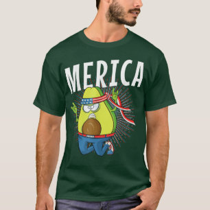 T-shirt Merica Funny Avocado Rock Hands USA Amérique 4e