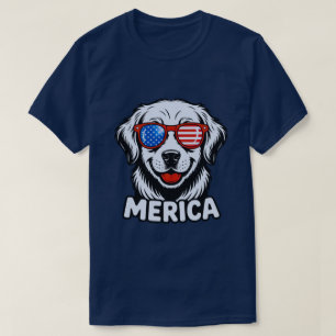 T-shirt Merica lunettes de chien patiotique USA American F