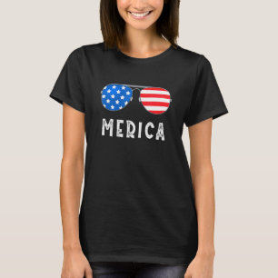 T-shirt Merica Lunettes de soleil 4 juillet Drapeau États-