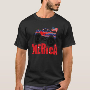 T-shirt Merica Monster Truck Juillet 4 America Drapeau Pat