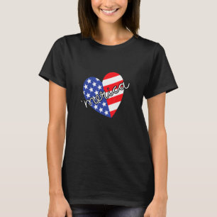 T-shirt Merica Quatrième 4 juillet Coeur patriotique améri