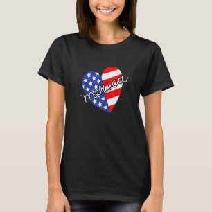 T-shirt Merica Quatrième 4 juillet Coeur patriotique améri