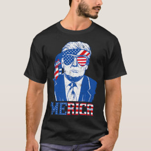 T-shirt Merica Trump 4 juillet heureux Trump Drapeau améri