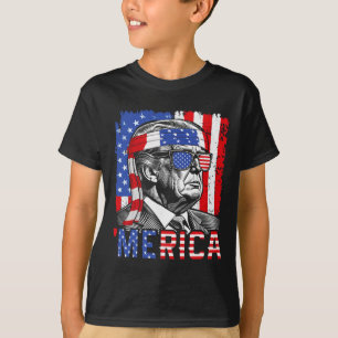 T-shirt Merica Trump Happy 4 juillet Drôle américain drôle