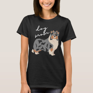 T-shirt Merle Bleu Blanc et Tan Shetland Chien mère