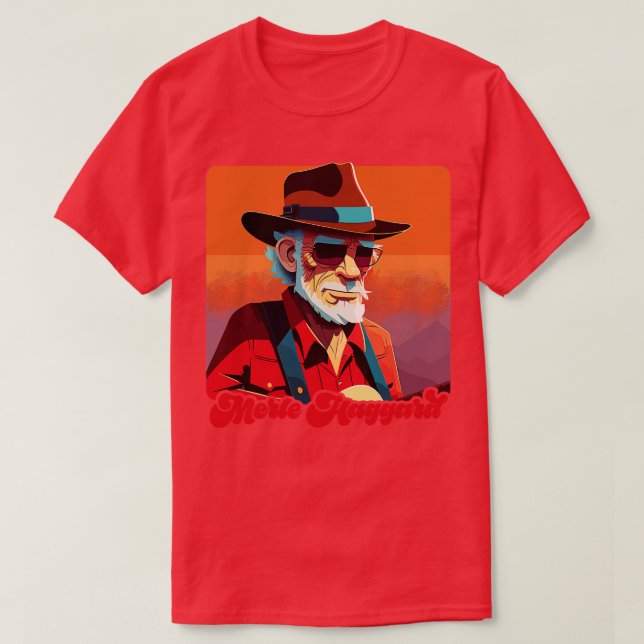 T-shirt Merle Haggard Retro Design (Design devant)