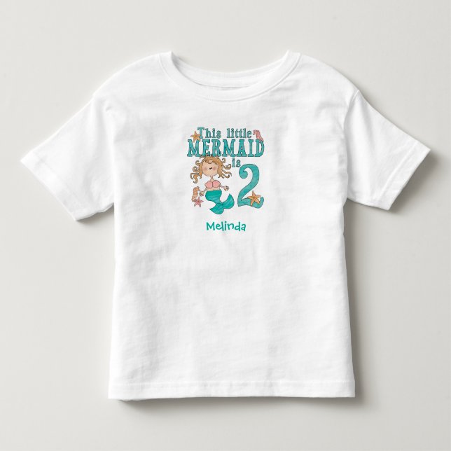 T-shirt Mermaid 2nd Birthday Toddler (Devant)