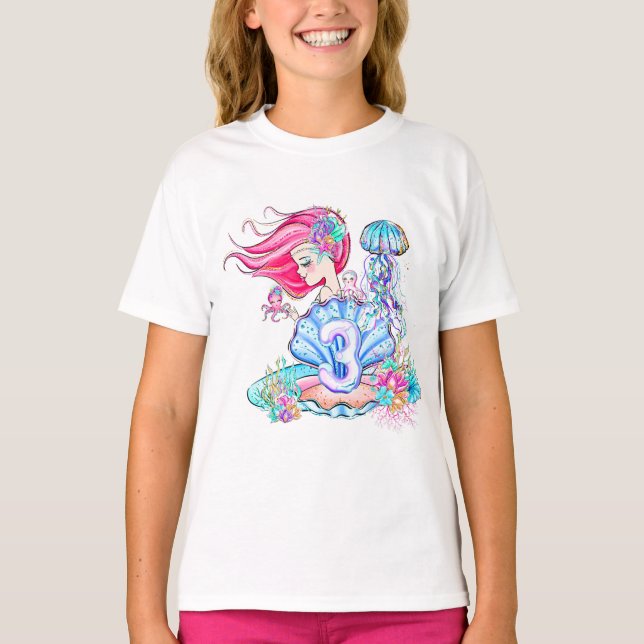 T-shirt Mermaid 3e anniversaire Modifier Modifier Modifier (Devant)
