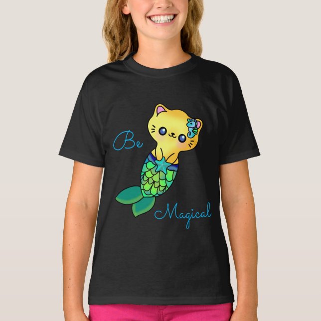 T-shirt Mermaid Chat Ocean Dream Imaginaire adorable (Devant)
