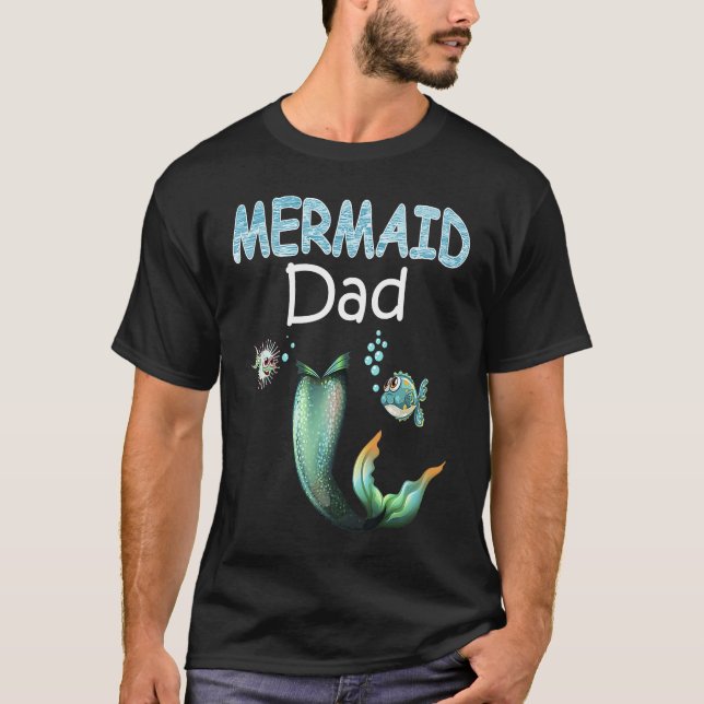 T-shirt Mermaid Dad Cool Family Matching Set (Devant)