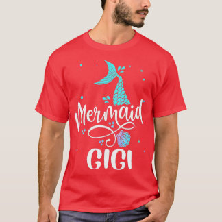 T-shirt Mermaid Gigi Funny Women Family Matching Party Squ