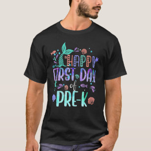T-shirt Mermaid Joyeux Premier Jour D'École Filles Pré-Kin