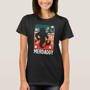 T-shirt Mermaid Papa Merman Swimmer Swimmer Da du père nat